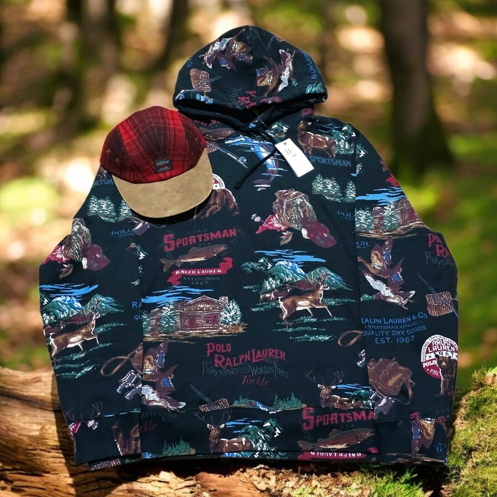 Polo by Ralph Lauren Sportsman Hoodie - Black and Red